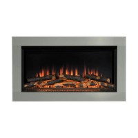 Be Modern Flare Avella Brushed Steel Inset Electric Fire 34 Inch