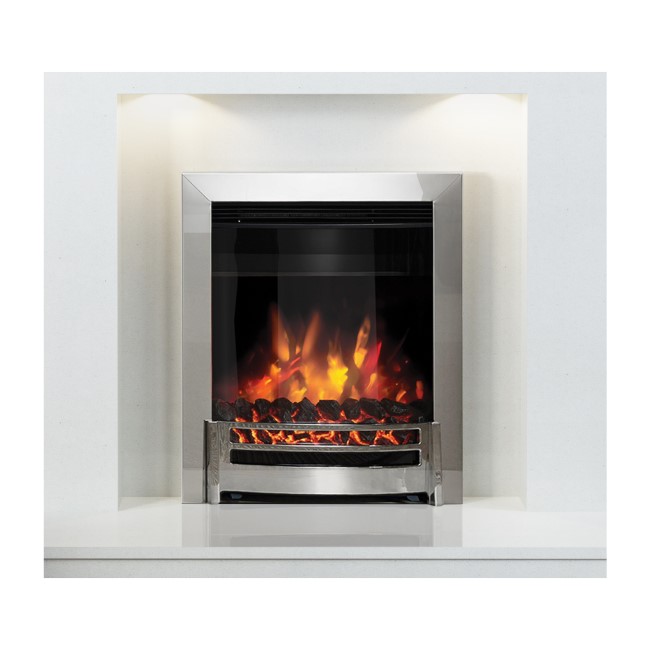 Chrome Inset Electric Fireplace - Be Modern Ember