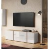 White High Gloss &amp; Wood TV Unit