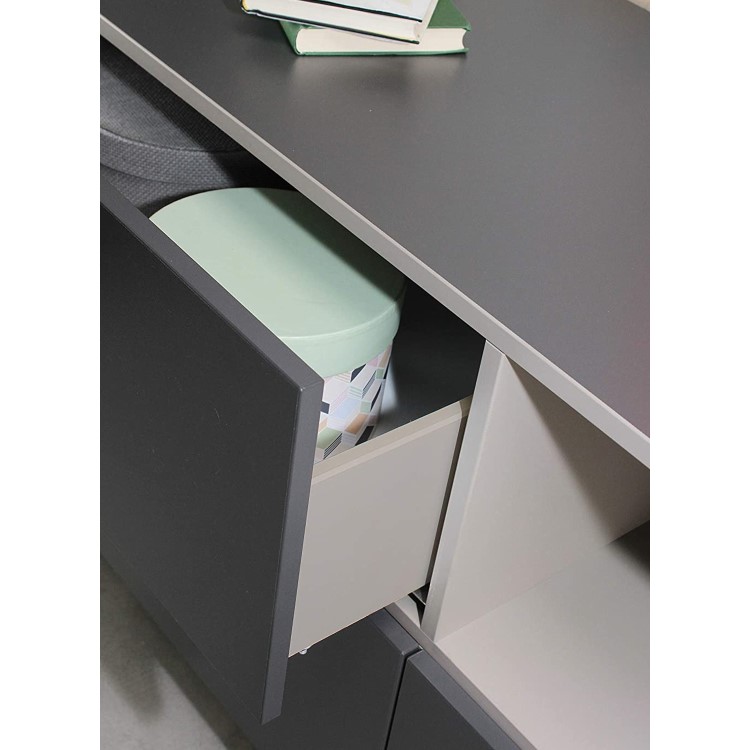 Wide Grey TV Stand with Storage - TV's up to 70" - Mamiko