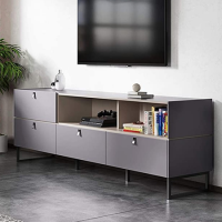 Wide Grey TV Stand with Storage - TV's up to 70" - Mamiko