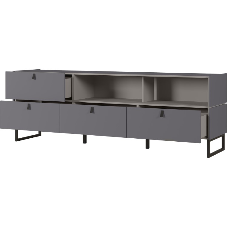 Wide Grey TV Stand with Storage - TV's up to 70" - Mamiko