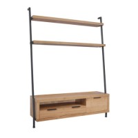 Industrial TV Unit with Shelves on Top