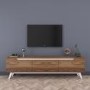 White and Walnut TV Unit