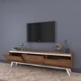 White and Walnut TV Unit