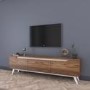 White and Walnut TV Unit