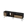 Walnut and Black Large TV Stand 