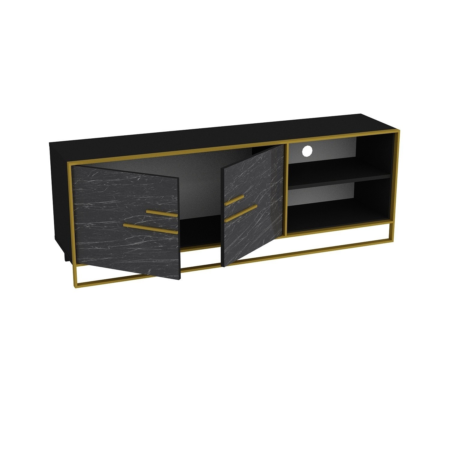 Gold and Marble Effect TV Unit FOL102537 Appliances Direct