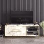 Gold and White Marble Effect TV Unit