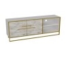 Gold and White Marble Effect TV Unit