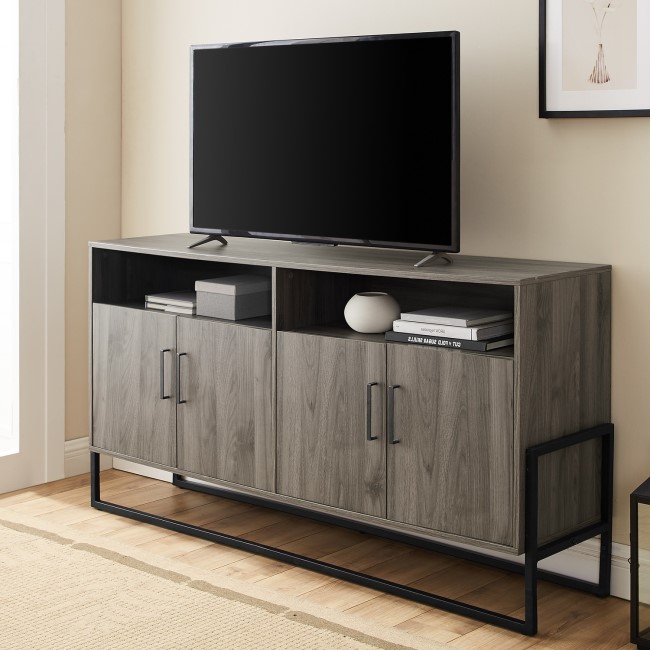 Foster Modern Farmhouse TV Stand in Slate Grey