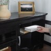 Black Wood Corner TV Unit with Storage - TVs up to 50&quot; - Foster