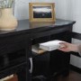Black Wood Corner TV Unit with Storage - TVs up to 50" - Foster