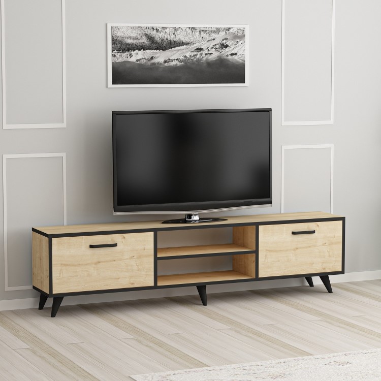 Nirvana Oak and Black TV Stand 