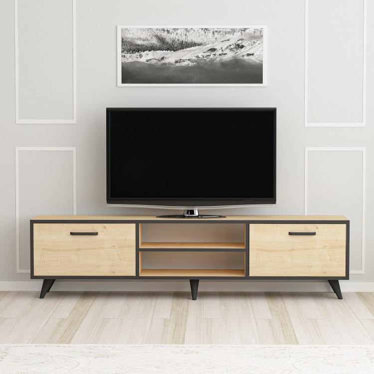 Nirvana Oak and Black TV Stand 