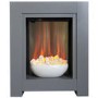 Adam Monet Grey Freestanding Electric Inset Fireplace Suite With Pebble Bowl 23 Inch