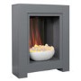 Adam Monet Grey Freestanding Electric Inset Fireplace Suite With Pebble Bowl 23 Inch
