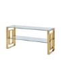 Zoe Glass & Gold Effect TV Stand - TV's up to 50" - Aurora Boutique