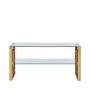 Zoe Glass & Gold Effect TV Stand - TV's up to 50" - Aurora Boutique