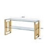 Zoe Glass & Gold Effect TV Stand - TV's up to 50" - Aurora Boutique