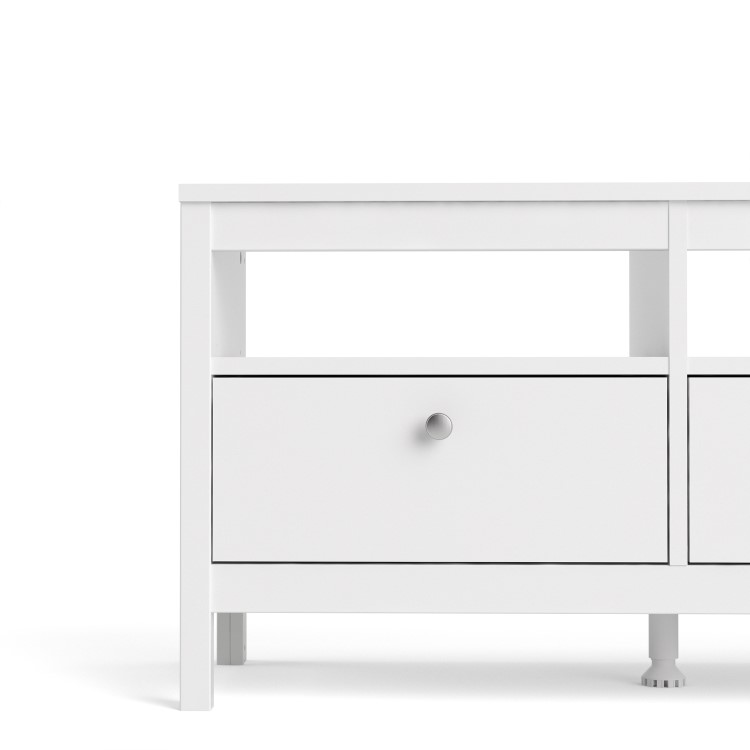 Madrid White 3 Drawer TV Stand - Furniture to Go