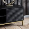 Riley Rippled Media Unit in Black with Storage - Caspian House