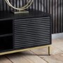 Ripple Media Unit in Black with Storage - Caspian House