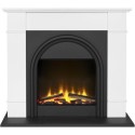 FOL104143 Adam Chesterfield White & Grey Electric Fireplace Suite 44 Inch