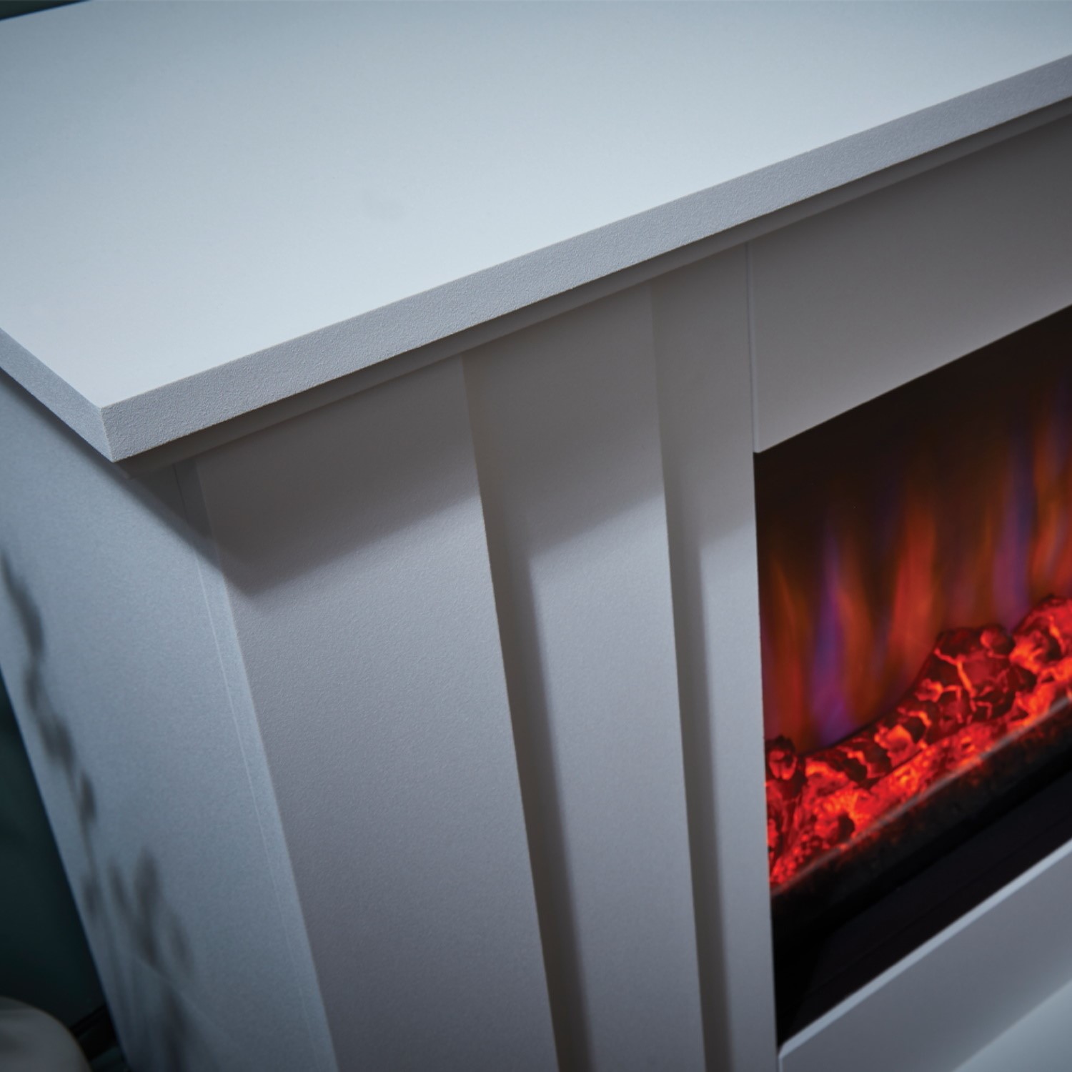 Suncrest Kesgrave White Freestanding Electric Fireplace Suite FOL104252 ...