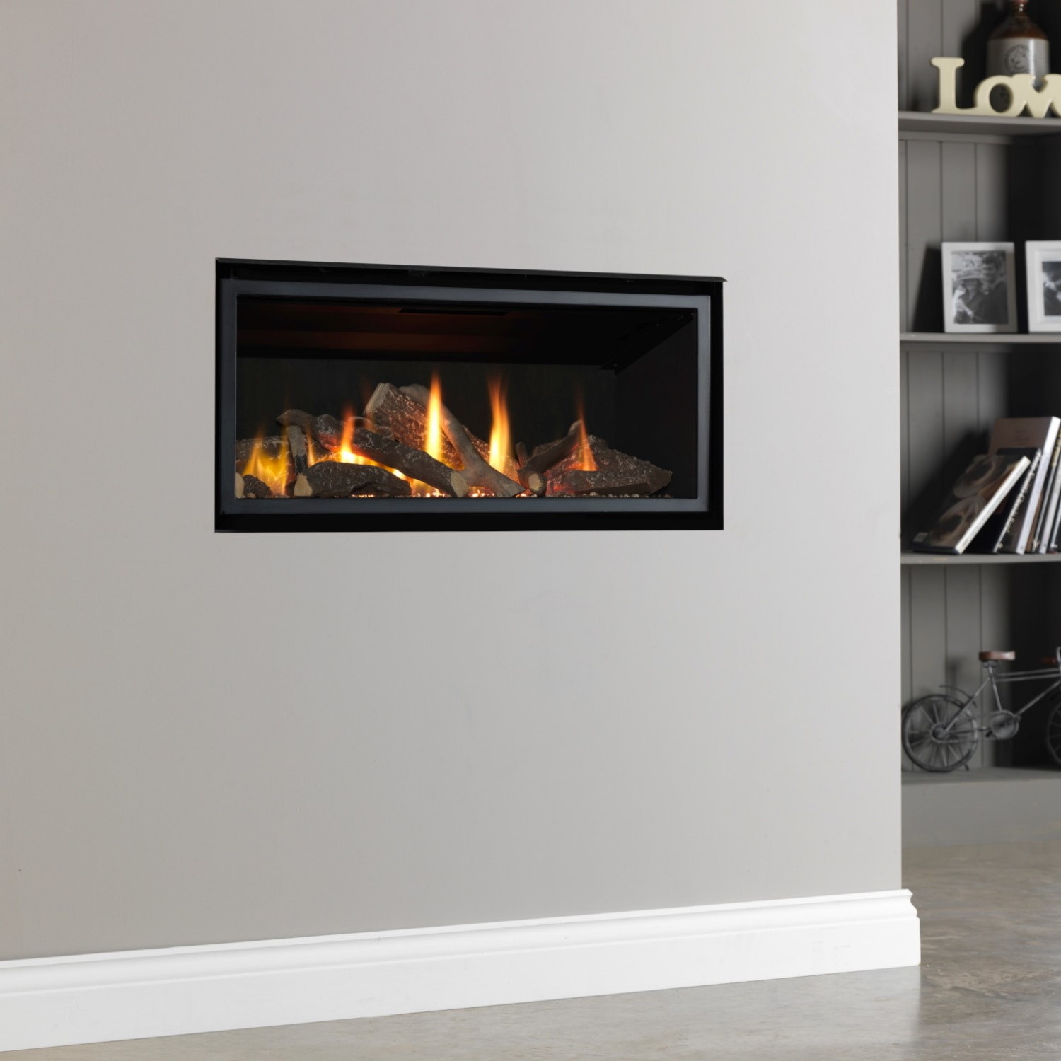 Gas Inset Box Black 16inch Inset Gas Media Wall Fireplace - Sirocco Fires Vola 860 ...