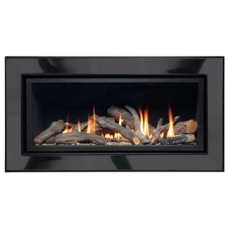Nickel Trim Inset Gas Fire with Coal - Vola 860