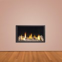 FOL105339 Black 23inch Inset Gas Media Wall Fireplace - Sirocco Fires Vola 860