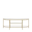 FOL105411 Small Gold Glass TV Stand with Shelves - TV's up to 50" - Hudson