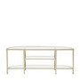 Small Gold Glass TV Stand with Shelves - TV's up to 50" - Hudson