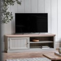 FOL105419 Large Sage Green Wooden TV Stand with Storage - TV's up to 55" - Eton - Caspian House