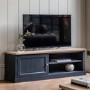 Large Navy Blue Wooden TV Stand with Storage - TV's up to 55" - Eton - Caspian House