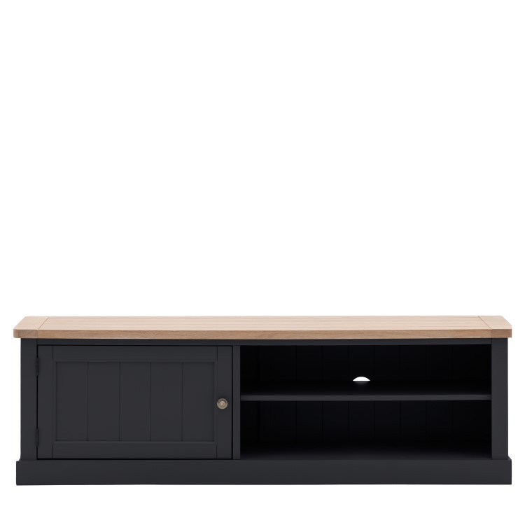 Large Navy Blue Wooden TV Stand with Storage - TV's up to 55" - Eton - Caspian House
