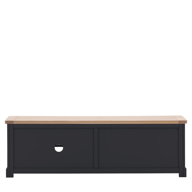 Large Navy Blue Wooden TV Stand with Storage - TV's up to 55" - Eton - Caspian House