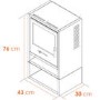 OKO S1 Bioethanol Stove with Log Storage in Charcoal Grey & Angled Stove Pipe