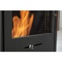 OKO S1 Bioethanol Stove with Log Storage in Charcoal Grey & Angled Stove Pipe