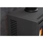 OKO S1 Bio Ethanol Stove with Log Storage in Charcoal Grey & Angled Stove Pipe - Adam