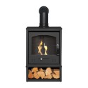 FOL105655 Bioethanol Wood Burning-Style Flueless Stove with Log Store - OKO S2