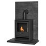 Acantha Tile & Hearth Set in Slate Venetian Plaster Effect with Stove & Angled Pipe