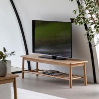 Large Solid Oak TV Stand with Shelf - TV's up to 65" - Wycombe - Caspian House Large Solid Oak TV Stand with Shelf - TV's up to 65" - Wycombe - Caspian House