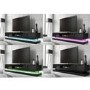 Grade A1 - Large Black High Gloss TV Unit with LED Lighting - TV's up to 70" - Evoque