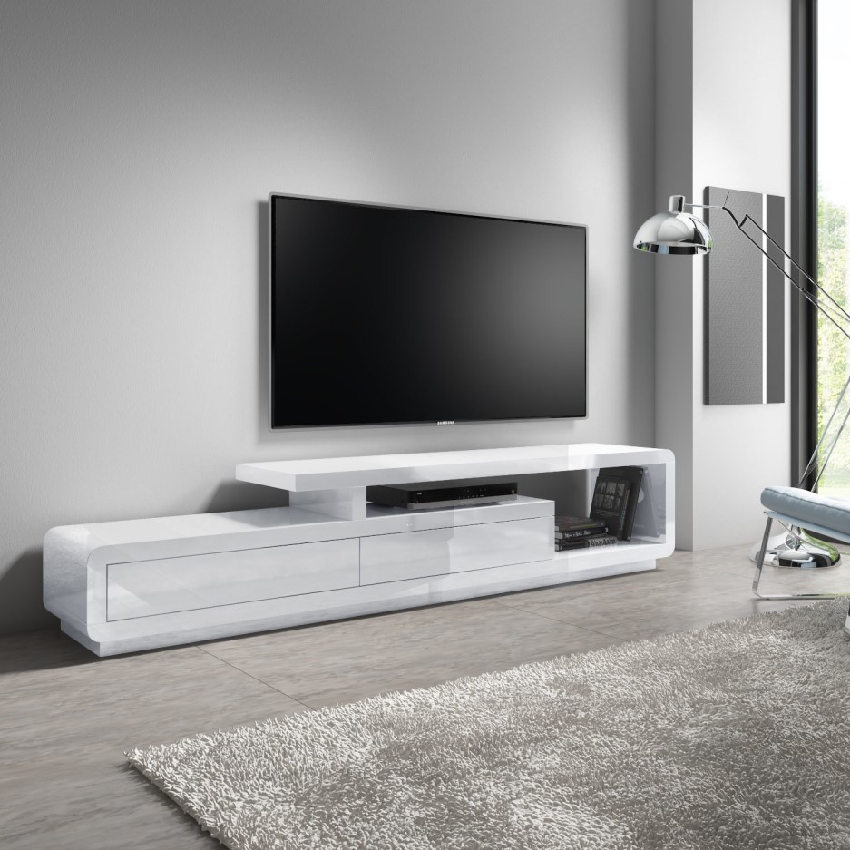 Extra Large White Gloss TV Unit TV's up to 47" Evoque FOL300303_E