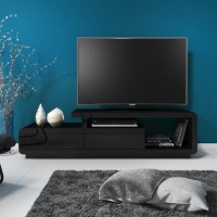 Evoque Black High Gloss TV Unit with Touch Open Drawers