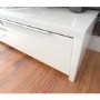 Grade A1 - Large White Gloss TV Unit with LED & Storage - TV's up to 56" - Evoque