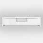 Grade A1 - Large White Gloss TV Unit with LED & Storage - TV's up to 56" - Evoque