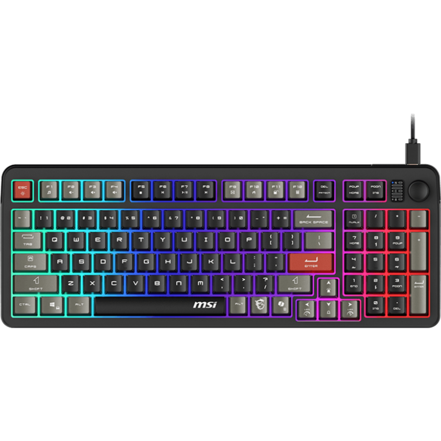 MSI FORGE GK110 Wired Gaming Keyboard Bl...